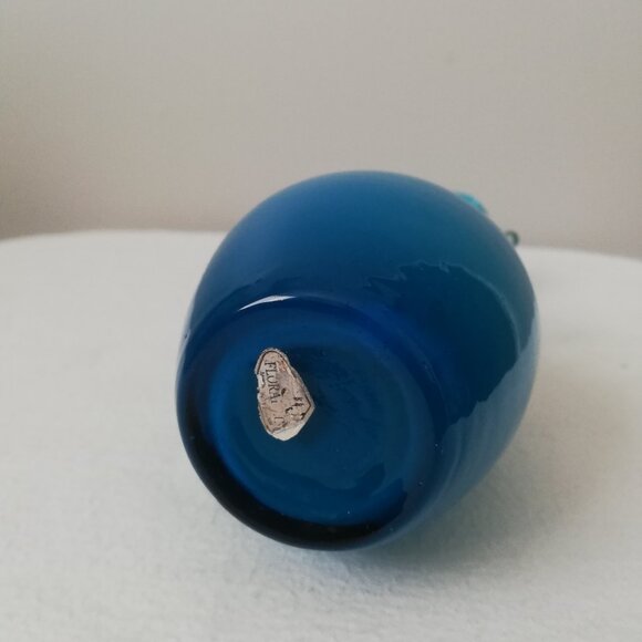 Vintage Blue Opaline Glass Bud Vase - Picture 3 of 4